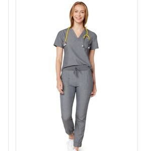 Gray Jogger Style Fig Scrubs